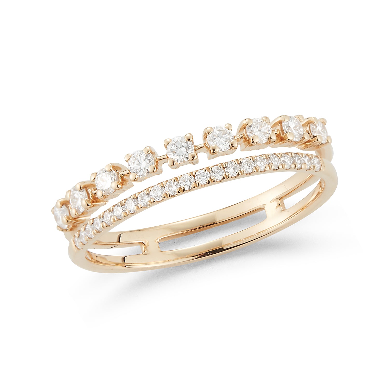 Dana Rebecca 14K Yellow Gold Ava Bea Double Row Ring, Size 6 – Congress ...