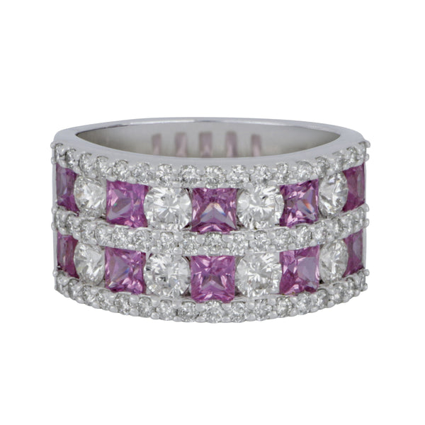 14k White Gold Ring (10-PC PS=2.36TW D=1.65TW GH/SI) Size 7