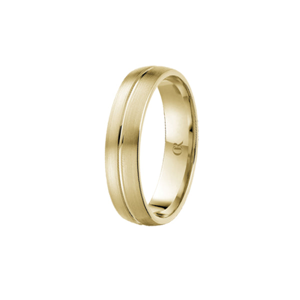 14k Yellow Gold 5mm Double Sandpaper wedding Band