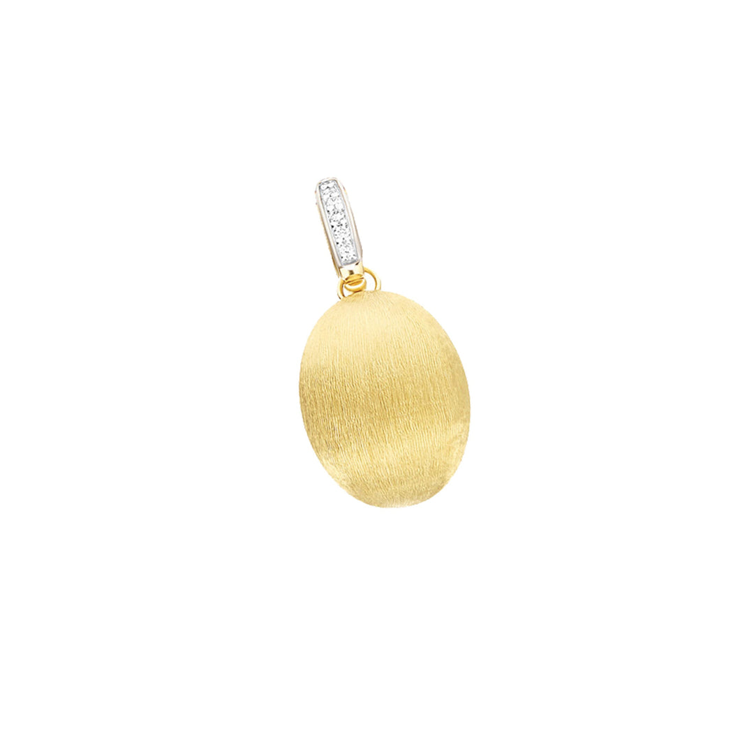 18k Yellow Gold boule charm with diamond details (charm size=11mm x 24mm) (D=0.03)