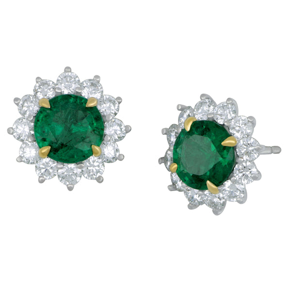 David Kord 18k White Gold RND HALO EM=2.55TW D=1.36TW GH/SI MONST BK ER