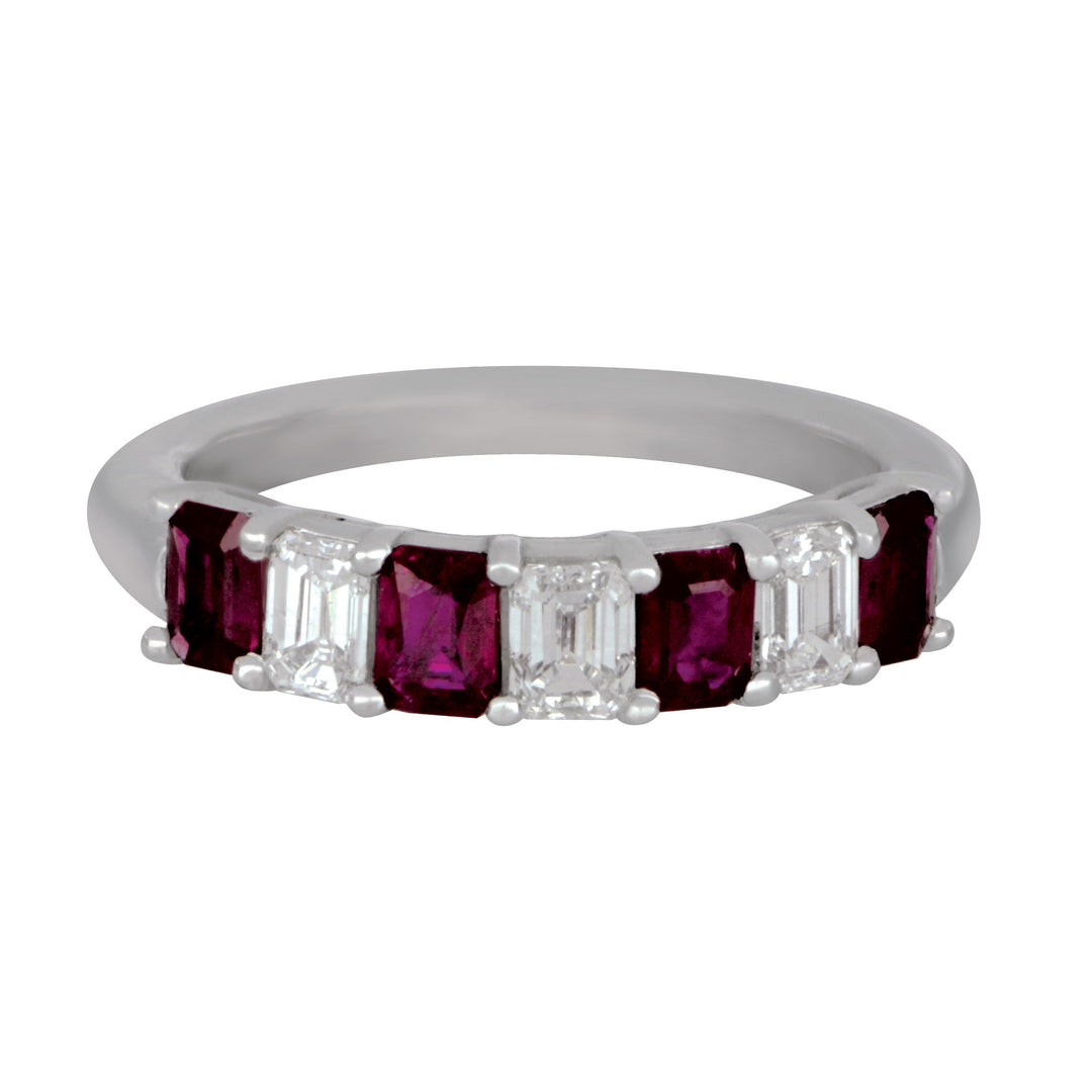 David Kord 14k White Gold Emerald Cut Ring (4RU=1.20TW 3D=0.70TW GH/SI) Size 6