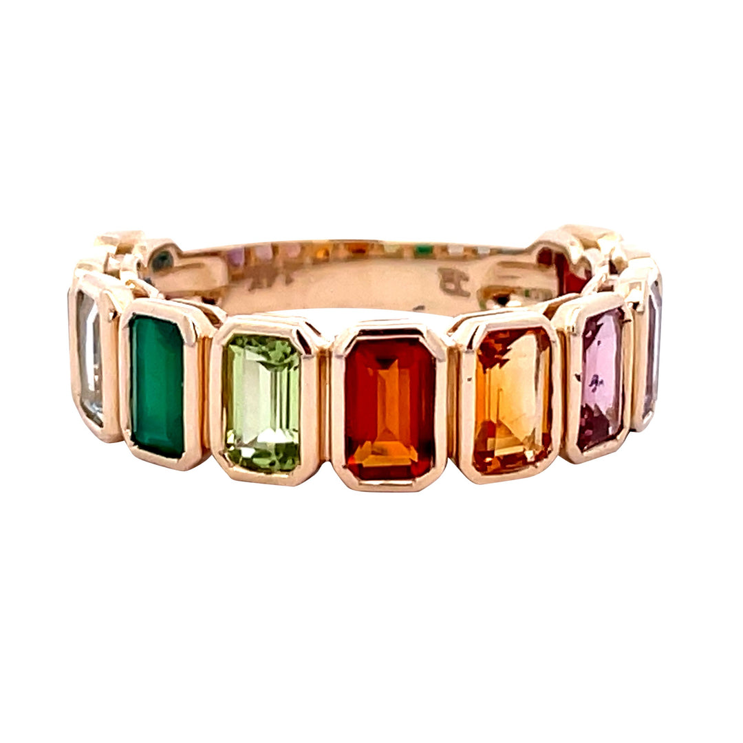 14k yellow gold
Multi color citrine, amethyst,
topaz, tourmaline, aqua, peridot,
garnet.