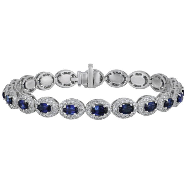 14k White Gold Bracelet 7" (20 OV HLO SA=7.61TW 280D=3.20TW GH/SI)