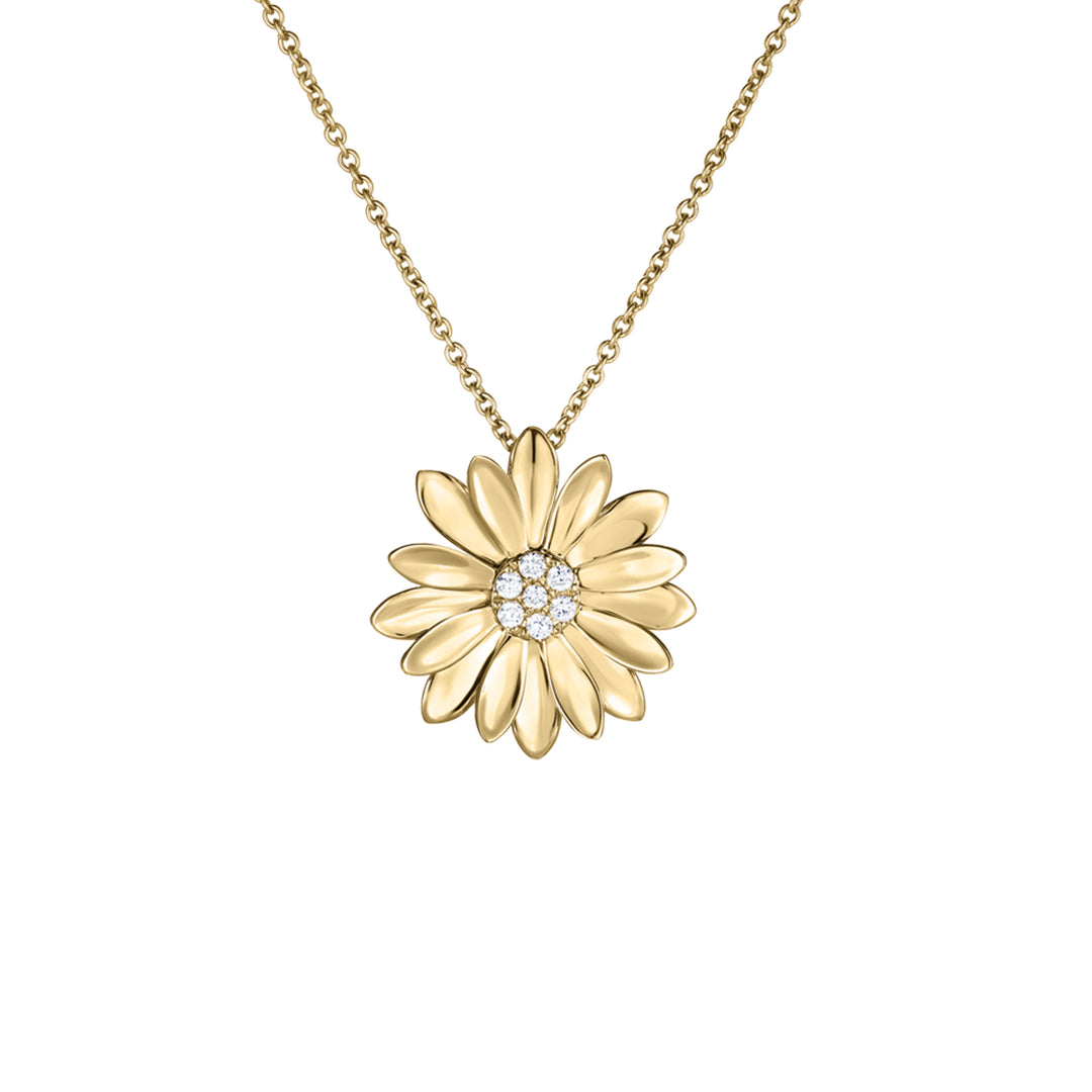 Roberto Coin 18k Yellow Gold Diamond Margherita Necklace 16-18" Adjustable Chain (D=.08)