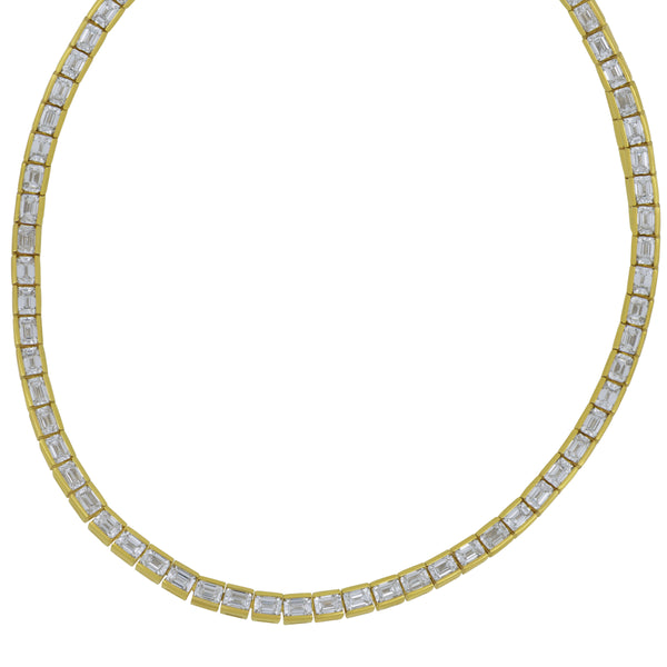 Norman Silverman 18k Yellow Gold East West Diamond Necklace ECD=21.81TW HI/VS NK 16" length