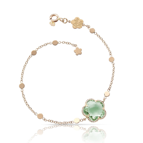 Pasquale Bruni 18 karat rose gold Bon Ton Prasiolite and Diamond 0.10ctw bracelet