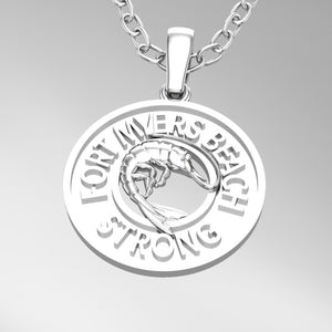 Sterling Silver Fort Myers Beach Strong Pendant with 18” 1.2mm Round Box Chain
