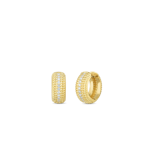 Roberto Coin 18 karat yellow gold Opera Diamond Huggie Earring, D=0.35tw
