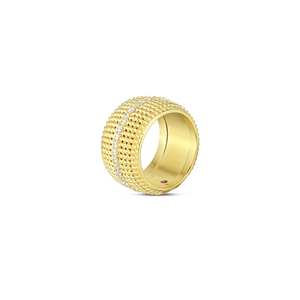 Roberto Coin 18 karat yellow gold Wide Opera Diamond Band, D=0.58tw