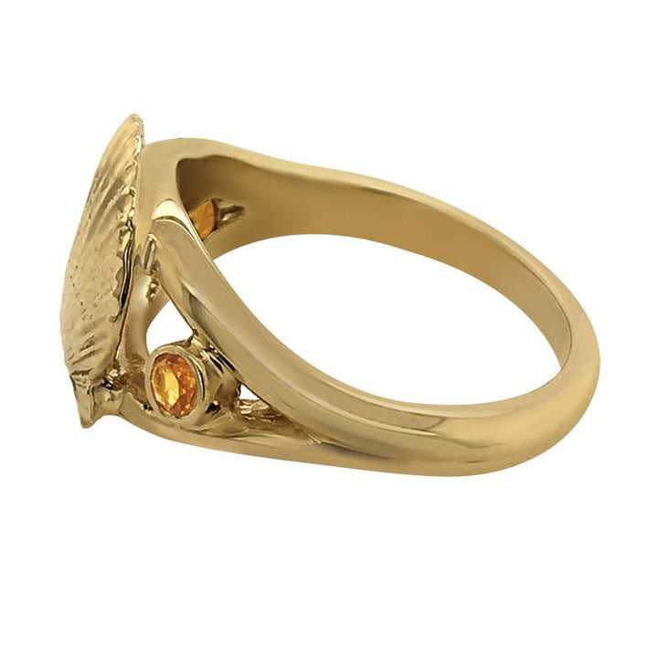 November "Birthshell" 14k Yellow Gold Ring: The Scallop Shell with Citrines