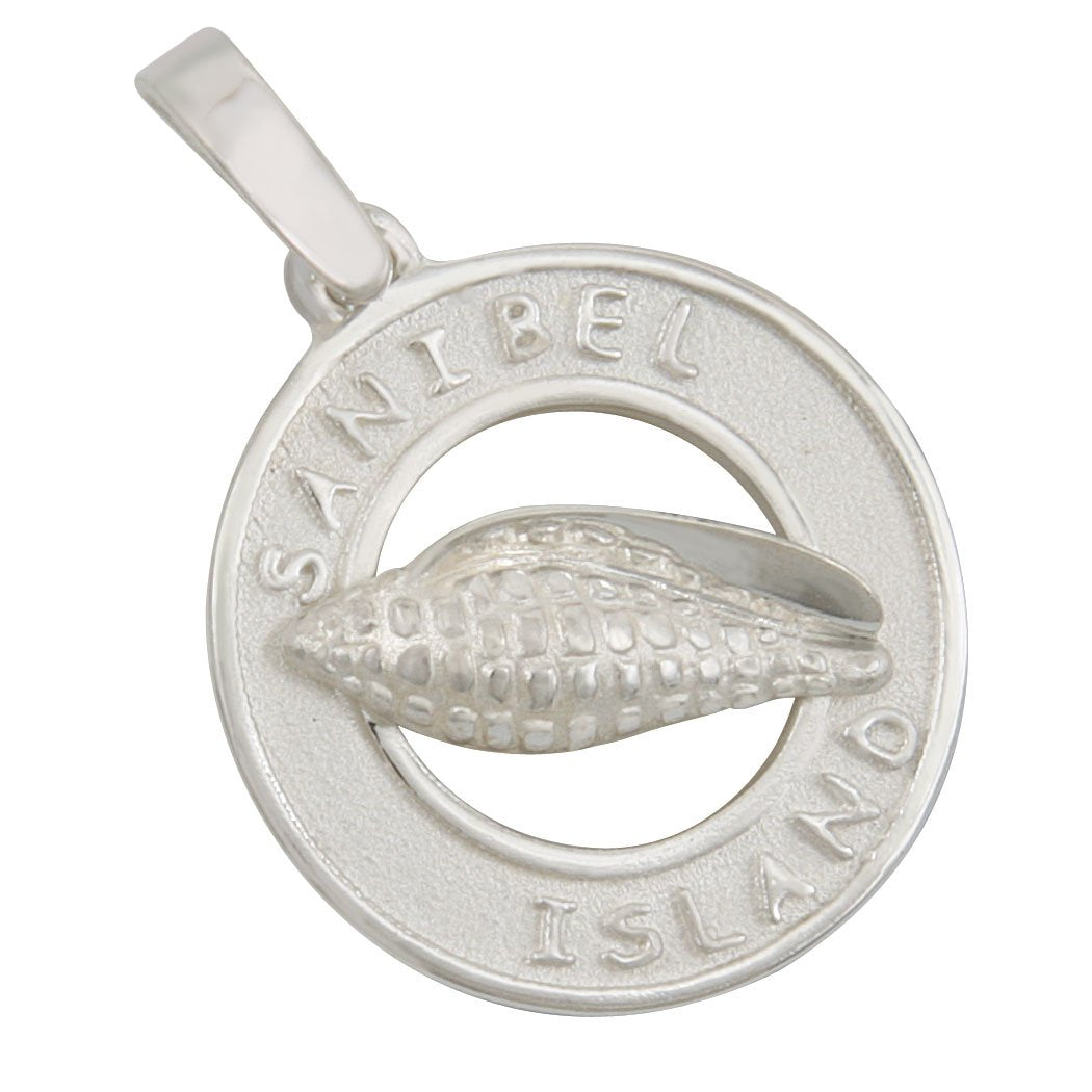 Sterling Silver Sanibel Disc with Junonia Pendant