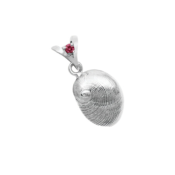 10 October "Birthshell": Sterling Silver Pendant: The Baby’s Ear with Tourmaline