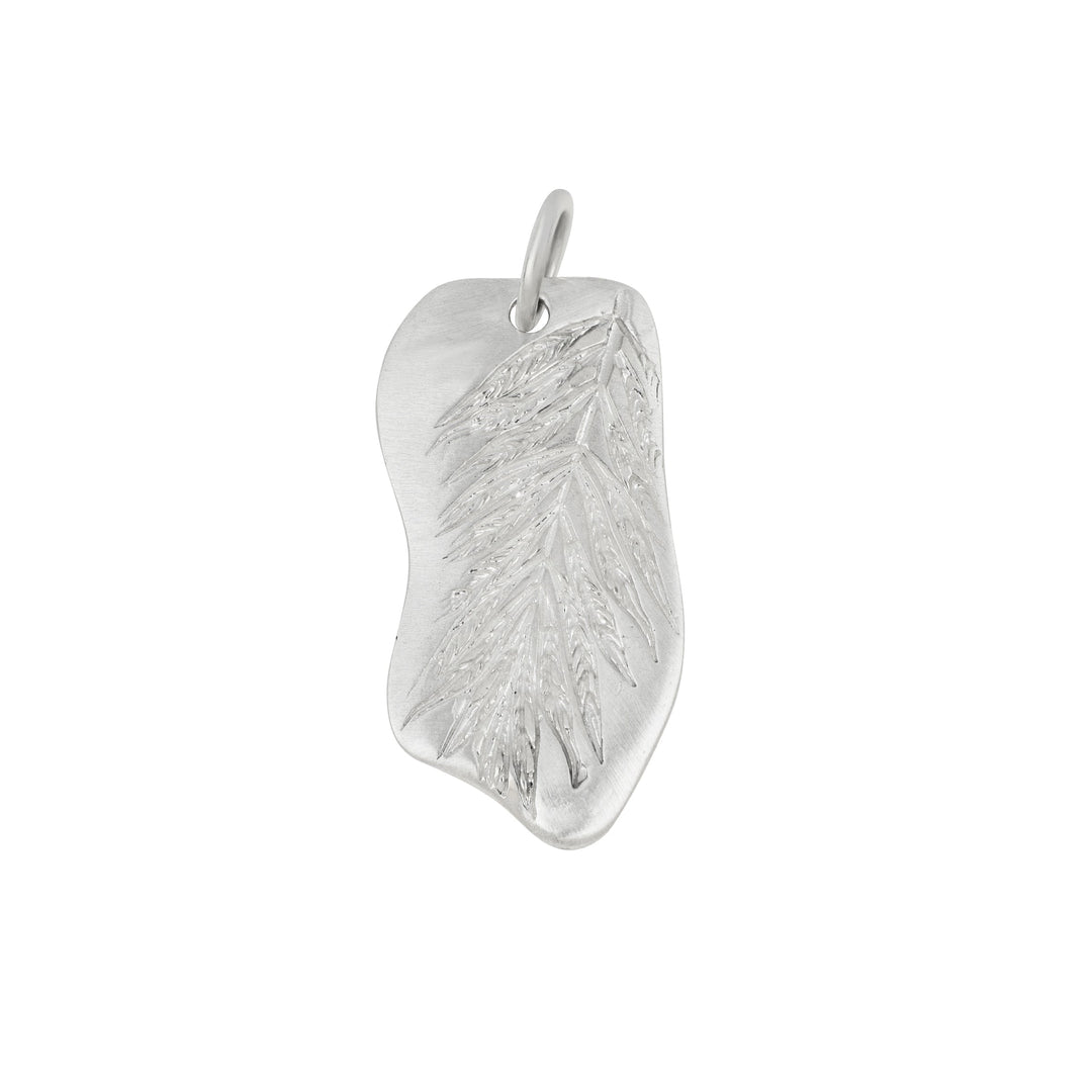 Sterling Silver Palm Tag "Tropical State of Mind" Pendant
