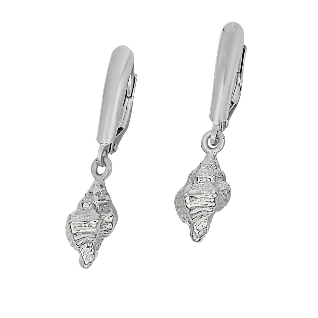 Sterling Silver Mini Apple Murex Euro Wire Earrings
