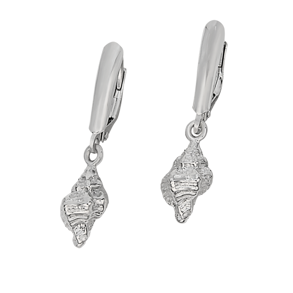 Sterling Silver Mini Apple Murex Euro Wire Earrings