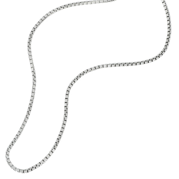 Sterling Silver Rhodium 1.1mm Octava Box Chain 18"