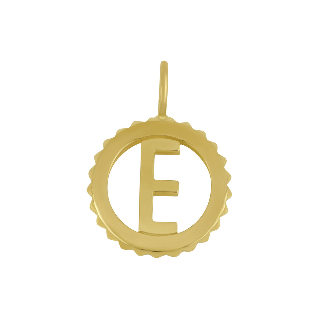 Michael M 14k Yellow Gold Mini Tetra Initial "E" 15mm charm