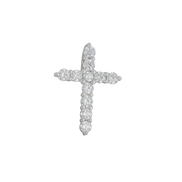 14k White Gold Small Diamond 0.27ctw GH/SI Cross Pendant with out Chain