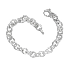 Sterling Silver 7" Medium Rolo Oval Bracelet