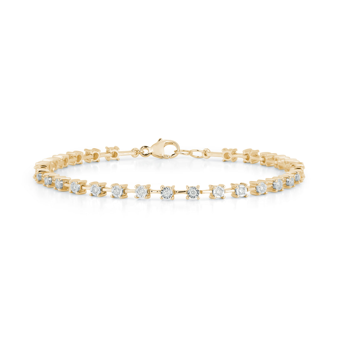 Dana Rebecca 14K Yellow Gold Ava Bea Diamond Line Bracelet 6.5-7"
