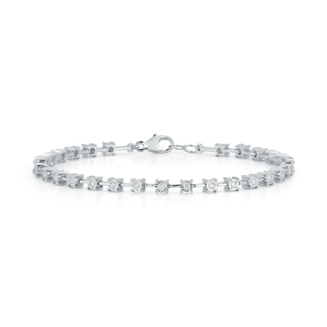 Dana Rebecca 14K White Gold Ava Bea Diamond Line Bracelet 6.5-7"