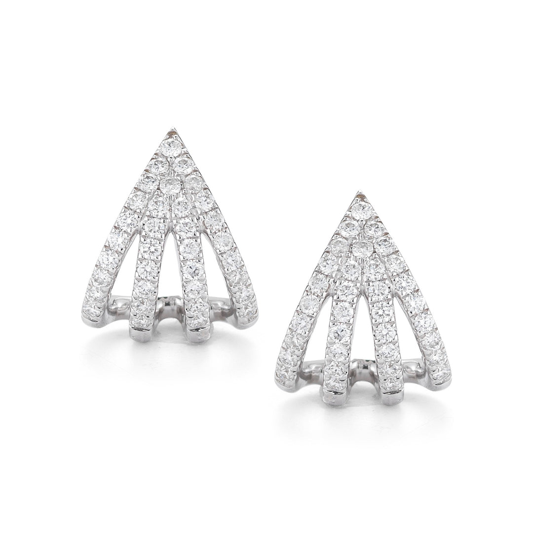 Dana Rebecca 14K White Gold Sarah Leah Diamond Huggie Earrings