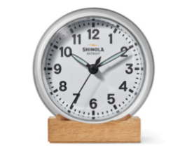 Shinola 6" White Dial Desk Clock