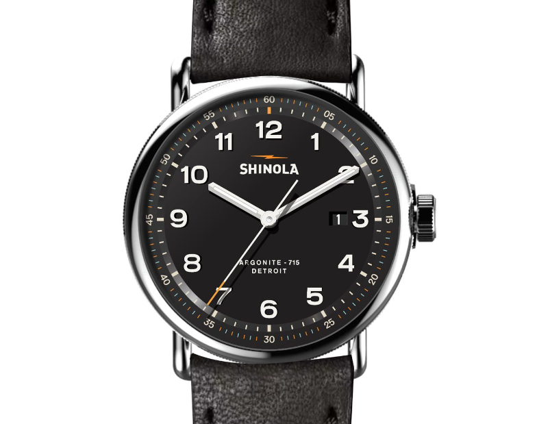 Shinola Men's Canfield 43mm Watch with Black Dial & Black Strap