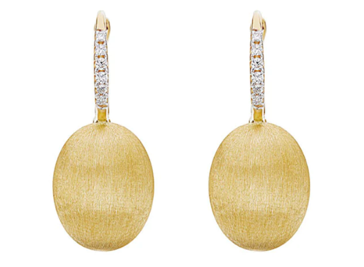 Nanis 18K Yellow Gold Dancing in the Rain 0.13 ctw Diamond Euro Wire Earrings