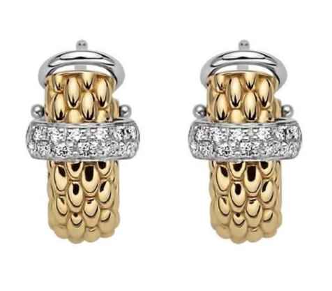 FOPE Vendome Earrings in 18K Yellow Gold with .20 CTW Diamonds