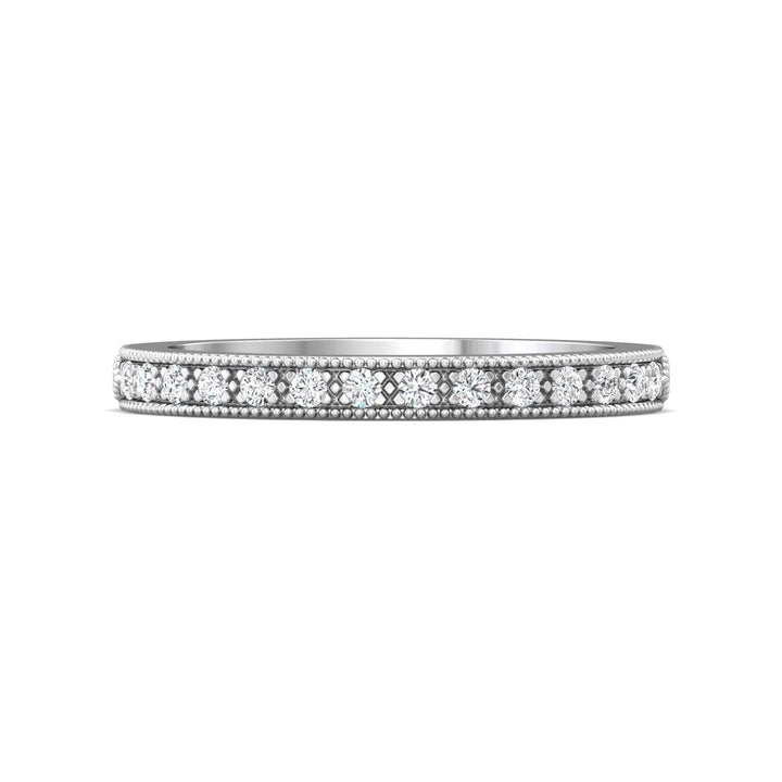 18K Gold White Micropave Wedding Band from the Micropave collection - 4209ARWB-14_18KW