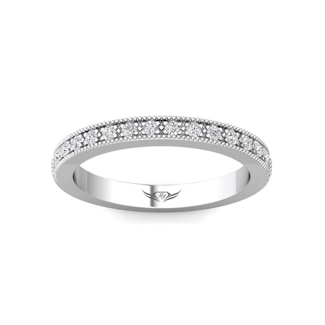 18K Gold White Micropave Wedding Band from the Micropave collection - 4209ARWB-14_18KW