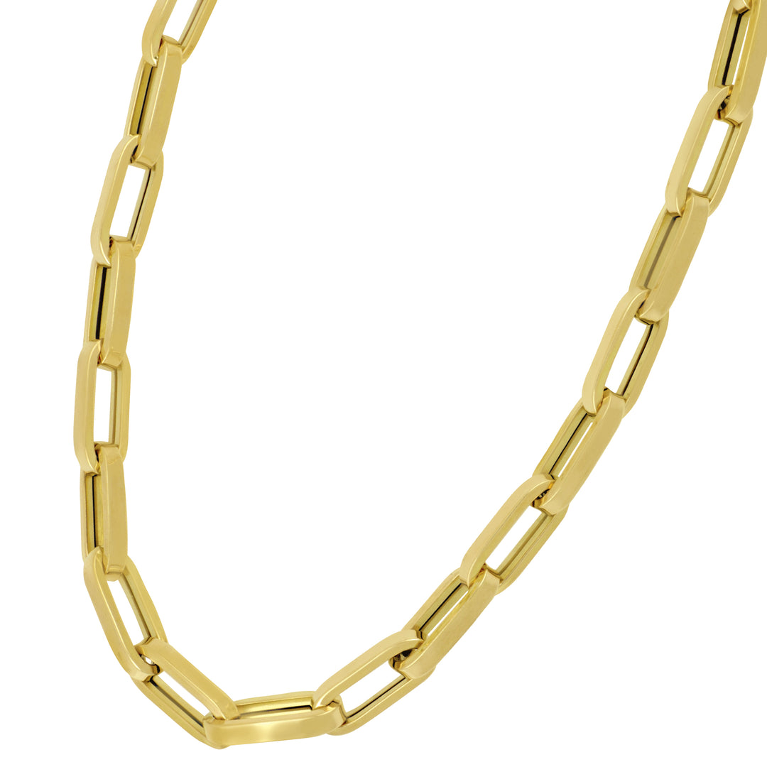 14K Yellow Gold Paperclip Link Necklace with Lobster Clasp, 20"