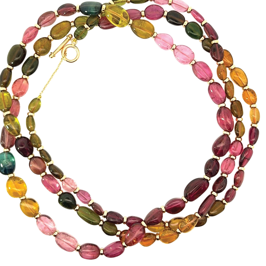 SYNA 18K Yellow Gold Limited Edition Multi-Tourmaline (190 Cts) TOG 36'' NECK
