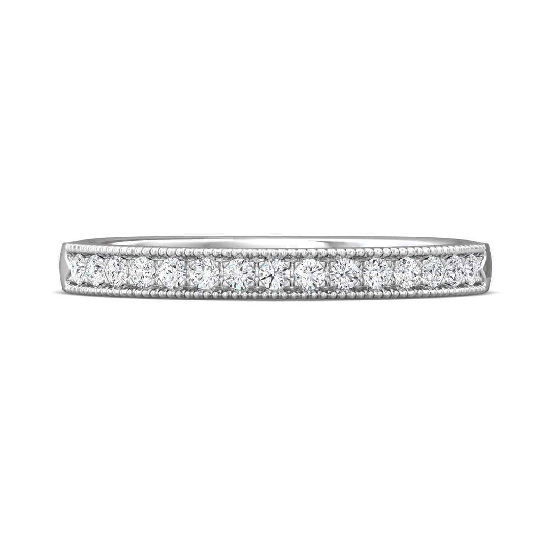 14K Gold White Micropave Wedding Band from the Micropave collection - 5137SRWB-.15_14KW