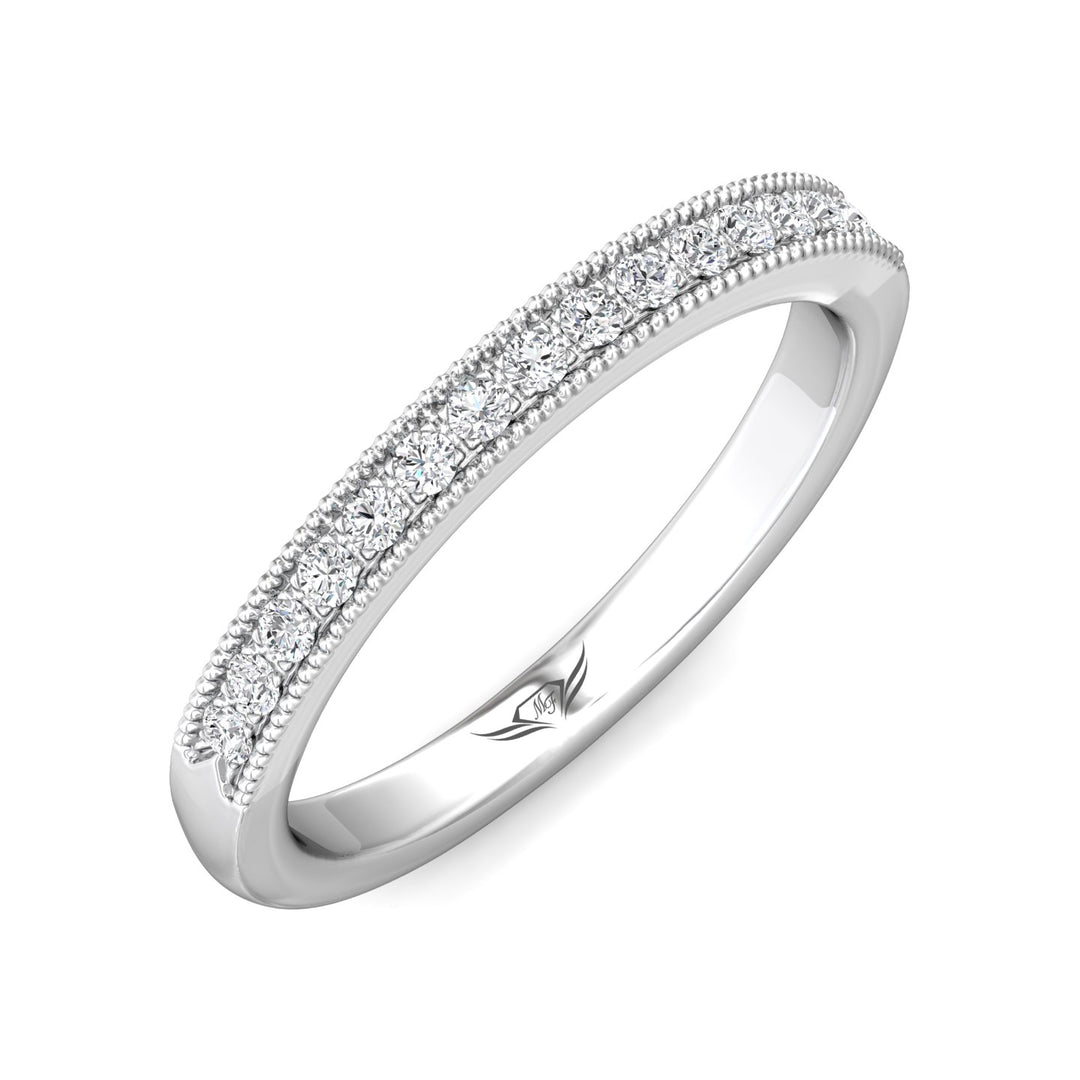18K Gold White Micropave Wedding Band from the Micropave collection - 5137SRWB-.15_18KW