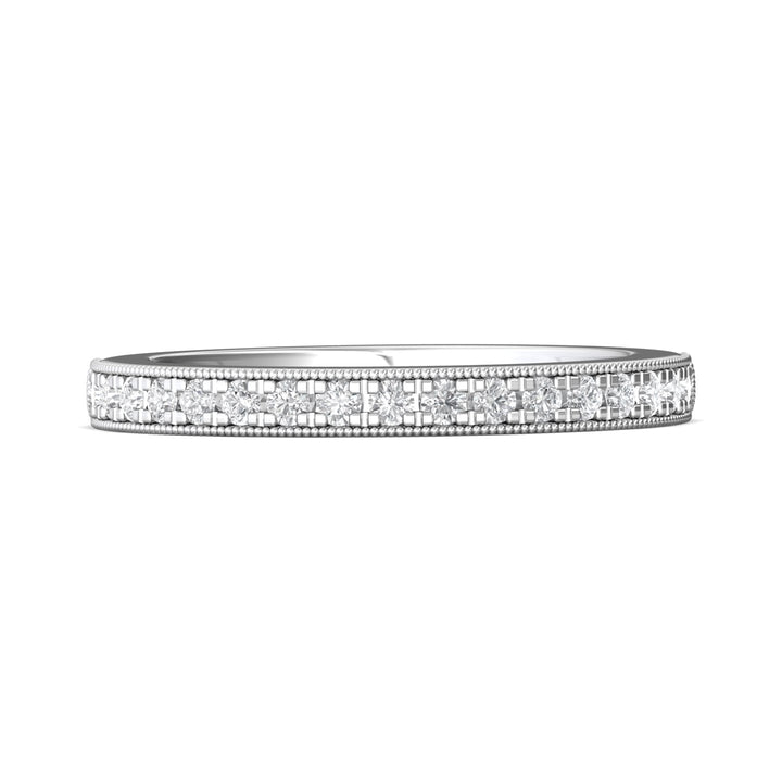 18K Gold White Micropave Wedding Band from the Micropave collection - 5137SRWB-17_18KW