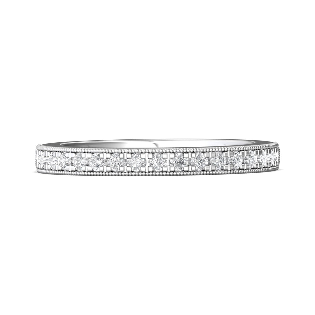 14K Gold White Micropave Wedding Band from the Micropave collection - 5137SRWB-17_14KW
