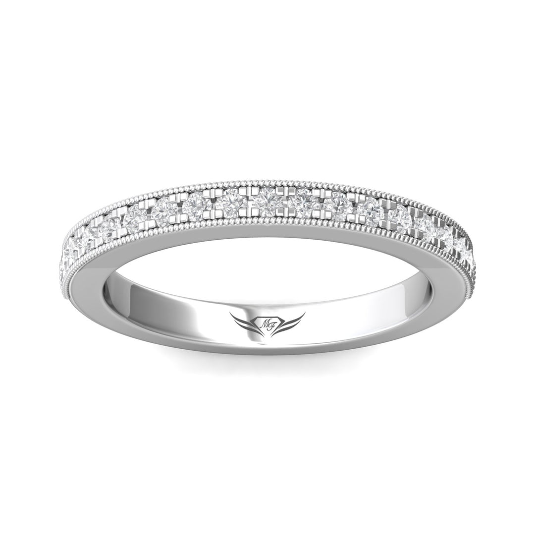 14K Gold White Micropave Wedding Band from the Micropave collection - 5137SRWB-17_14KW