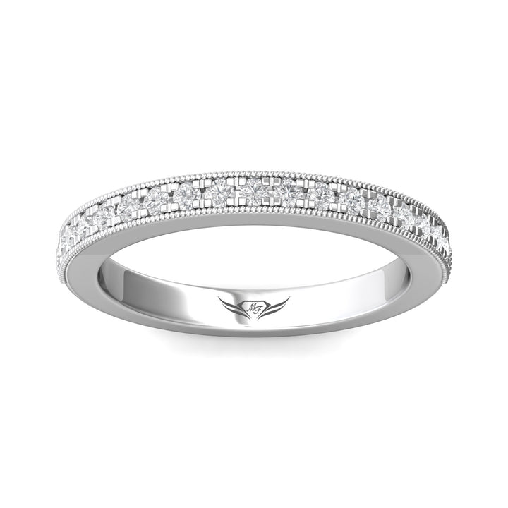18K Gold White Micropave Wedding Band from the Micropave collection - 5137SRWB-17_18KW