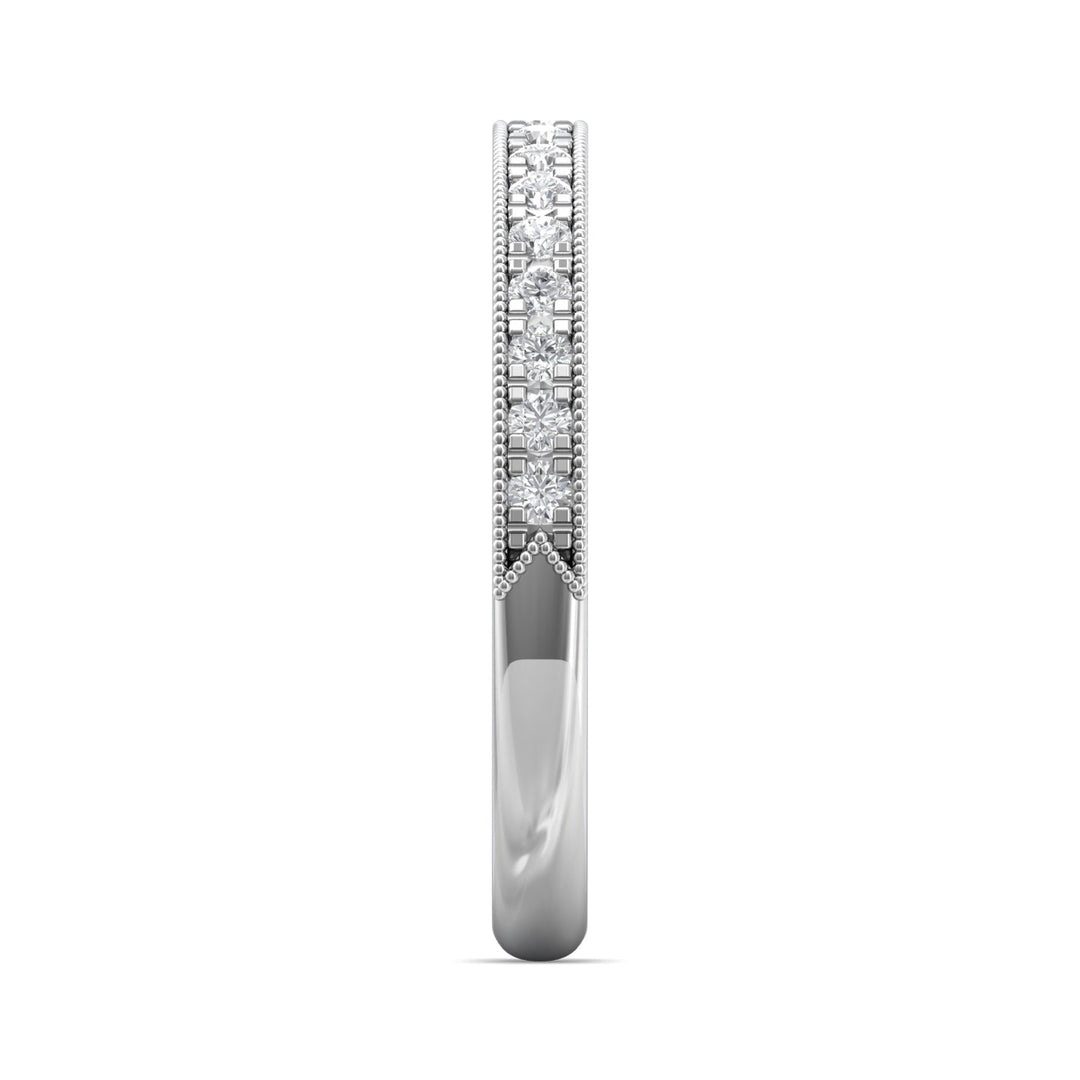 14K Gold White Micropave Wedding Band from the Micropave collection - 5137SRWB-17_14KW
