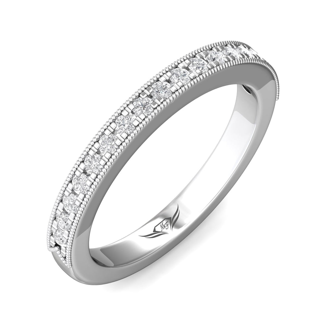 Platinum White Micropave Wedding Band from the Micropave collection - 5137SRWB-17_PlatW