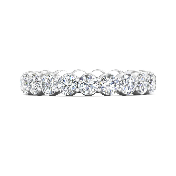 Platinum White Channel/Shared Prong Wedding Band from the Channel/Shared Prong collection - 5139FMWB_PlatW