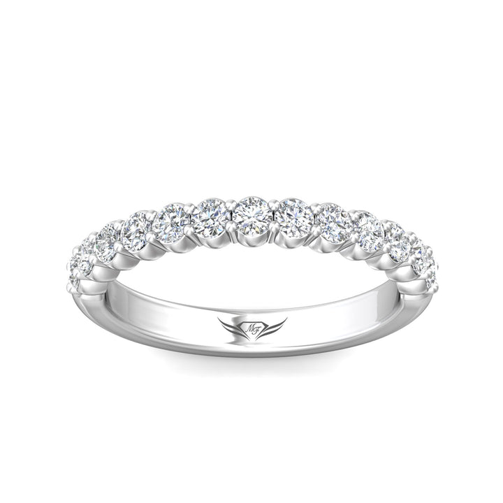 14K Gold White Channel/Shared Prong Wedding Band from the Channel/Shared Prong collection - 5139XSWB_14KW