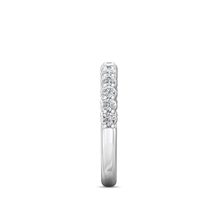 14K Gold White Channel/Shared Prong Wedding Band from the Channel/Shared Prong collection - 5139XSWB_14KW