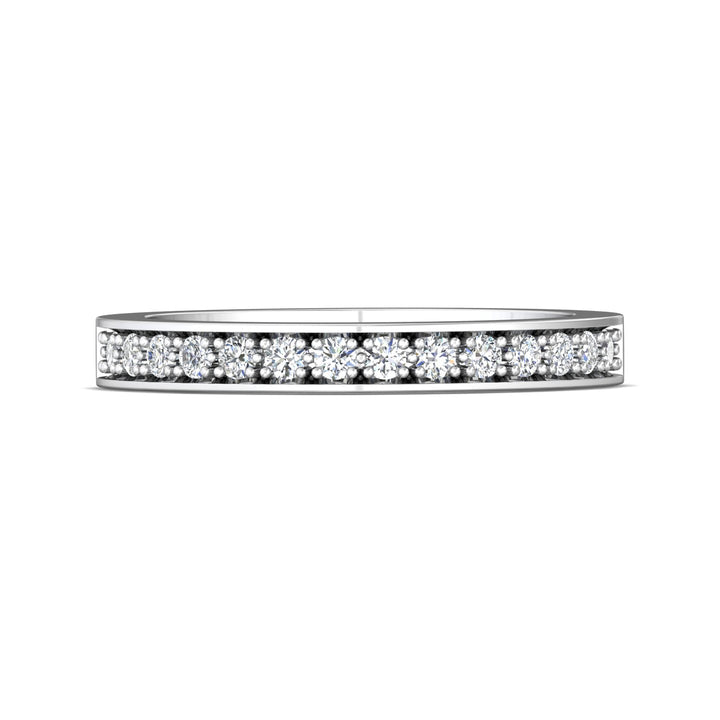 14K Gold White Micropave Wedding Band from the Micropave collection - 5152WB_14KW