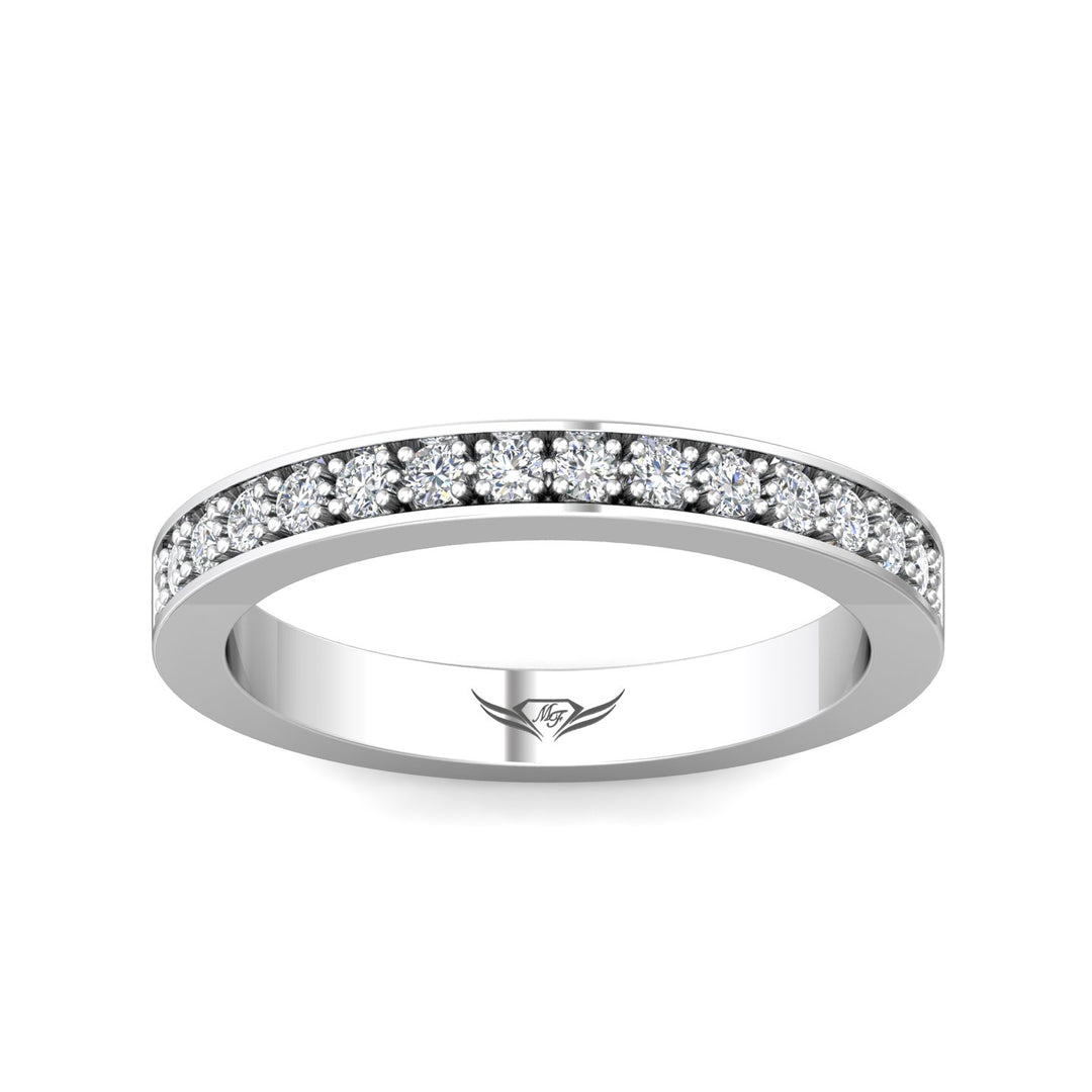14K Gold White Micropave Wedding Band from the Micropave collection - 5152WB_14KW