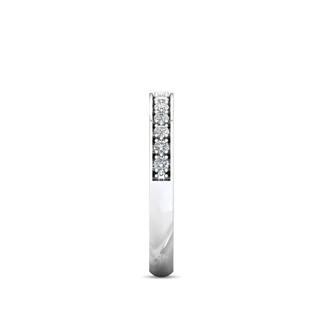 14K Gold White Micropave Wedding Band from the Micropave collection - 5152WB_14KW