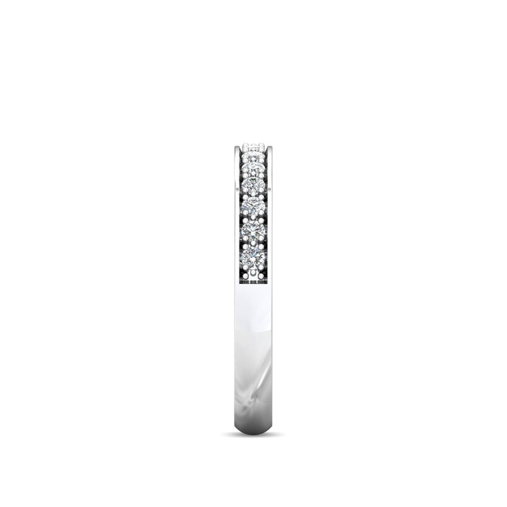 14K Gold White Micropave Wedding Band from the Micropave collection - 5152WB_14KW